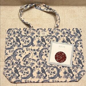 NWOT Sézane Antoinette Poisson Tote and Rust/Burgundy Scarf